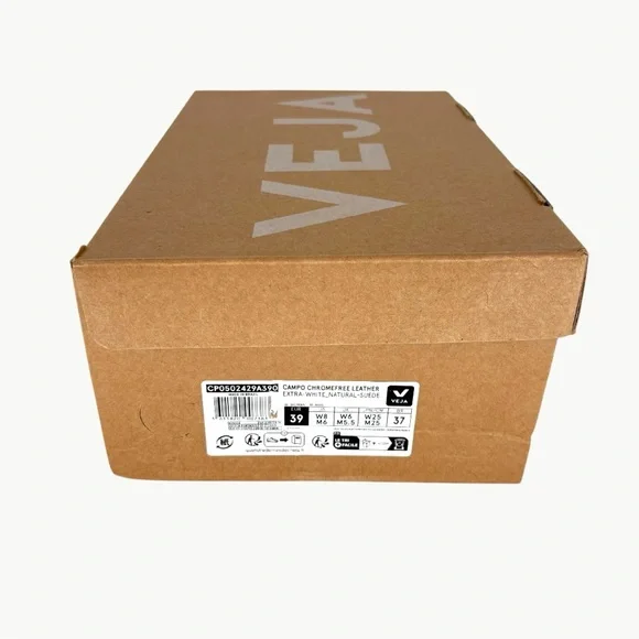 Veja Campo Chromefree Leather Low Sneakers | Sz 39 | Extra White Natural Suede - Picture 3 of 14